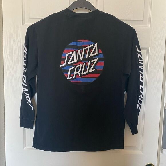 NHS Men’s Black STA CRUZ Long Sleeves T Shirt Size L - Picture 1 of 3